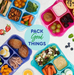 ® - Patented Design Bento Lunch Boxes - Reusable 5-Compartment Food Containers for School, Work, and Travel, Set of 4 (Jewel Brights)