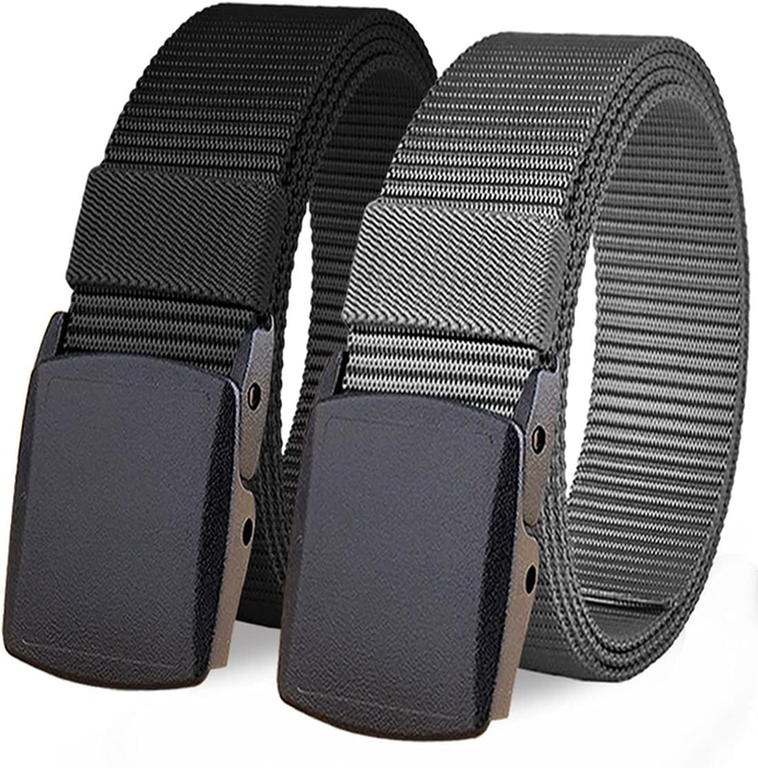 2 Pack Nylon Belt Outdoor Military Web Belt 1.5" Men Tactical Webbing Belt