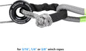 1PC Black Recovery Ring and 1PC Gray Soft Shackle Kit MBS 56,000Lbs for Synthetic Winch Rope for ATV UTV SUV Truck Off-Road Vehicle Recovery