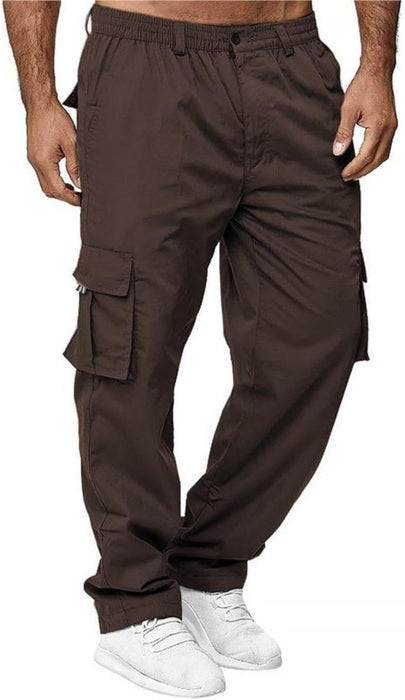 Men'S Cargo Pants with Pockets Cotton Hiking Sweatpants Casual Athletic Jogger Sports Outdoor Trousers Relaxed Fit