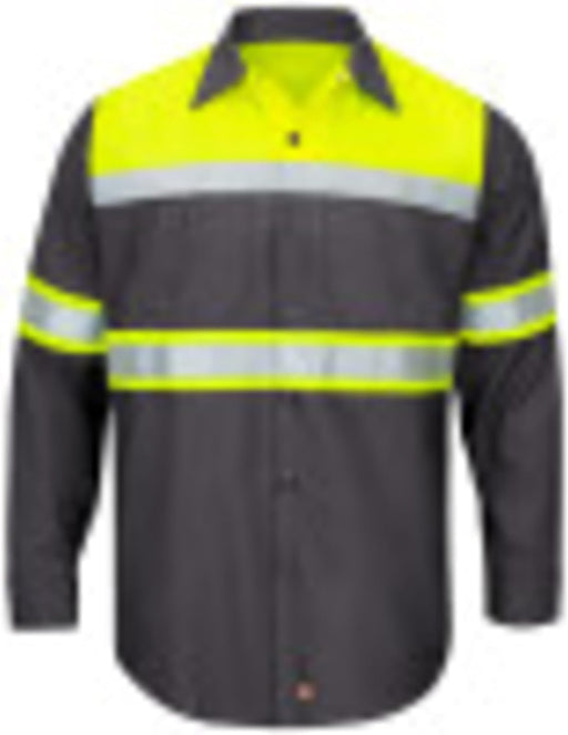 Men'S Hi-Vis Ls Colorblock Ripstop Work Shirt-Type O, Class 1