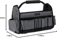 15" Collapsible Tool Tote, Grey and Black Tool Tote Bag, 22015