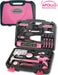 135 Piece Household Tool Kit Pink with Pivoting Dual-Angle 3.6 V Lithium-Ion Cordless Screwdriver - DT0773N1