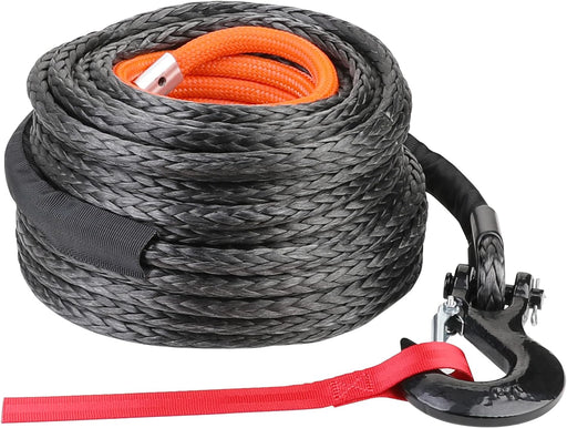 Synthetic Winch Rope Cable Kit 1/2" X 92 Ft 31500LBS Winch Line with Hook and Protective Sleeve for ATV UTV Truck off Road Vehicles