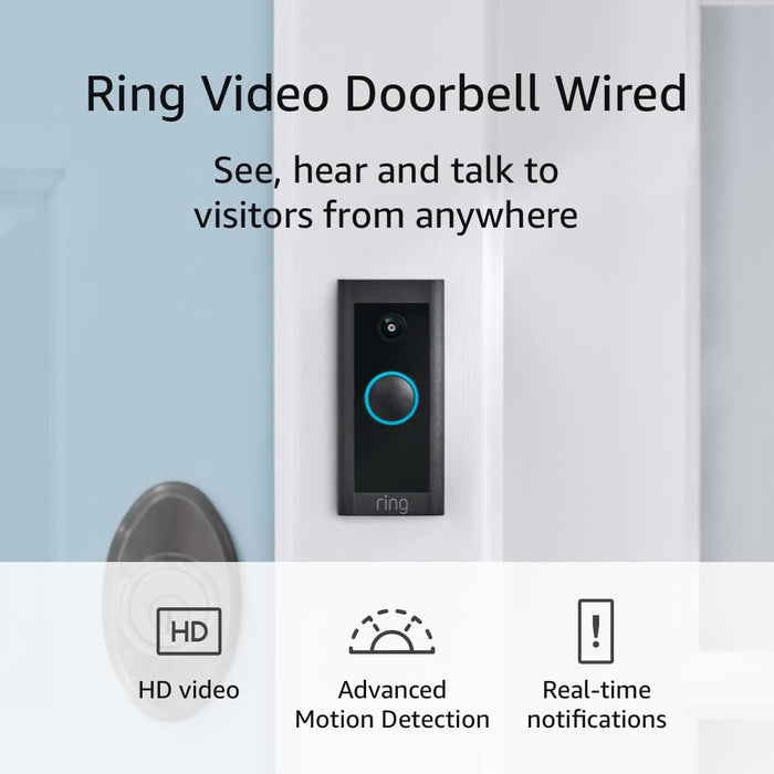 Video Doorbell Wired | Use Two-Way Talk, Advanced Motion Detection, HD Camera and Real-Time Alerts to Monitor Your Front Door (Wi Required)