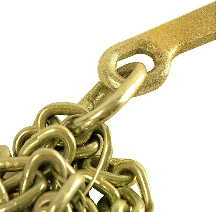 2PCS 5/16Inch X 10Feet Grade 70 J Hook Long Shank Tow Chain, 3,700 Lbs Safe Working Load,Yellow Zinc