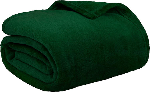 Emerald Green Fleece Throw Blanket for Couch, Dark Green Forest Super Soft Fuzzy Flannel Throw for Sofa, Luxury Plush Microfiber Bed Blanket, Cozy Home Decorative Velvet Gift Blanket, 50X60