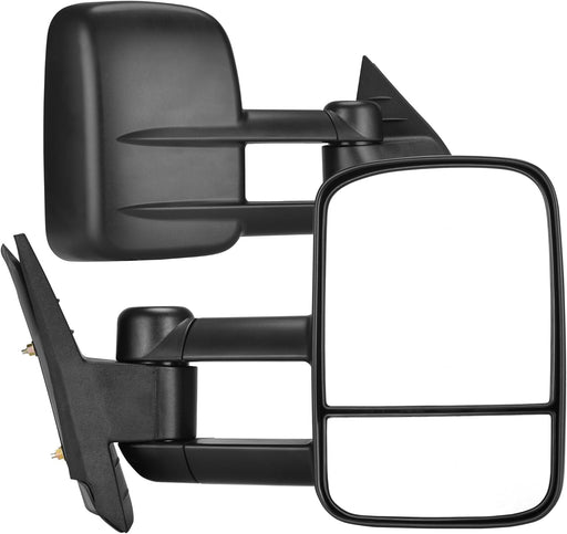 Towing Mirrors Compatible with 2007-2013 Chevy Silverado 1500 Avalanche Tahoe, 2007-2014 GMC Yukon XL 1500/2500, Sierra 2500 HD/3500 HD Manual Adjusted Telescoping Foldable