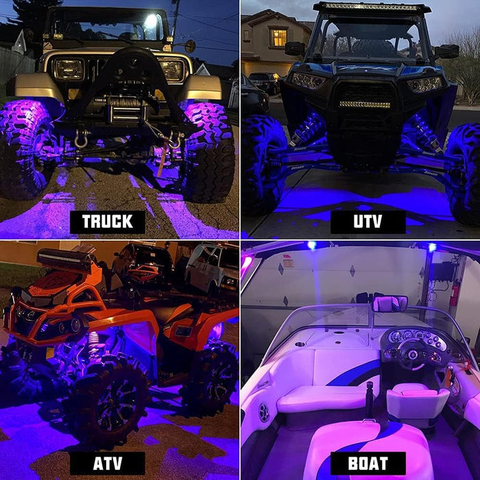 6 Pods RGBW LED Rock Lights for Trucks, Music Mode, 20 Colors Changing Modes with APP& Remote Control Neon LED Light Kit for off Road Trucks SUV Car ATV UTV