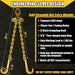 3/8" X 2' V-Type Tow Chain with 15 Inch J-Hooks and Grab Hooks, G80 Steel Towing Chain Bridle, Yellow Zinc Plated Tractor Car Wrecker Truck Tie, 7,100 Lbs Safe Working Load