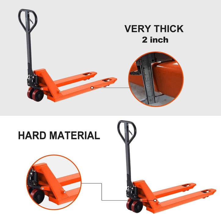 Tory Carrier Pallet Jack 5500 Lb. Capacity, Manual Pallet Truck 21 X 48 Forks Standard Duty Hand Trucks