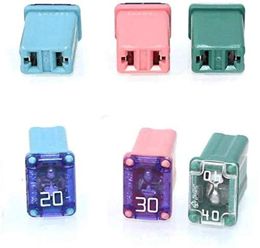 10 Pc Automotive MCASE Mini Box Shaped Cartridge Fuse Kit for Cars, Trucks, and Suvs